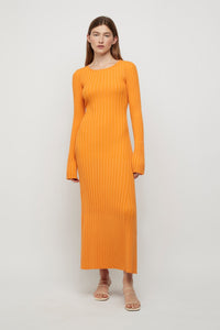 Lowry Cross-Back Knit Dress, Tangerine | FRIEND of AUDREY