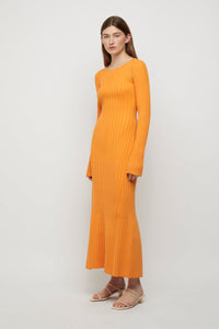 Lowry Cross-Back Knit Dress, Tangerine | FRIEND of AUDREY