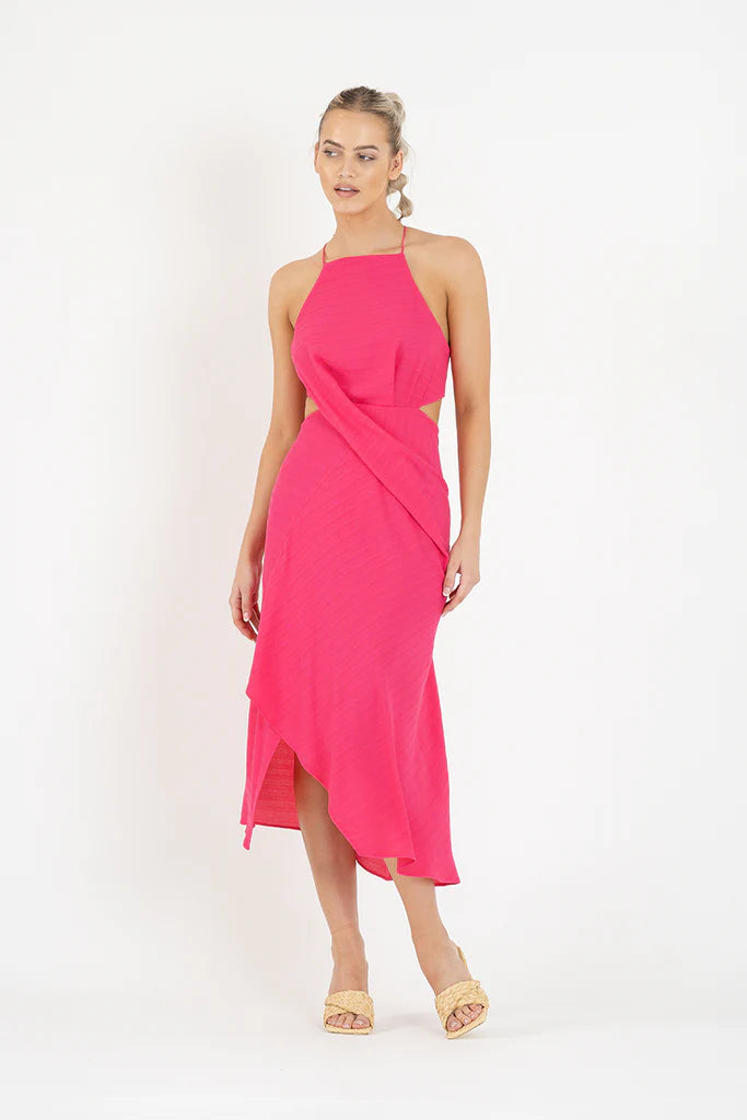 Solange Midi Dress in Pop | One Fell Swoop