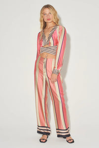 Sofia Cropped Shirt, Multi Diamond | HANSEN & GRETEL