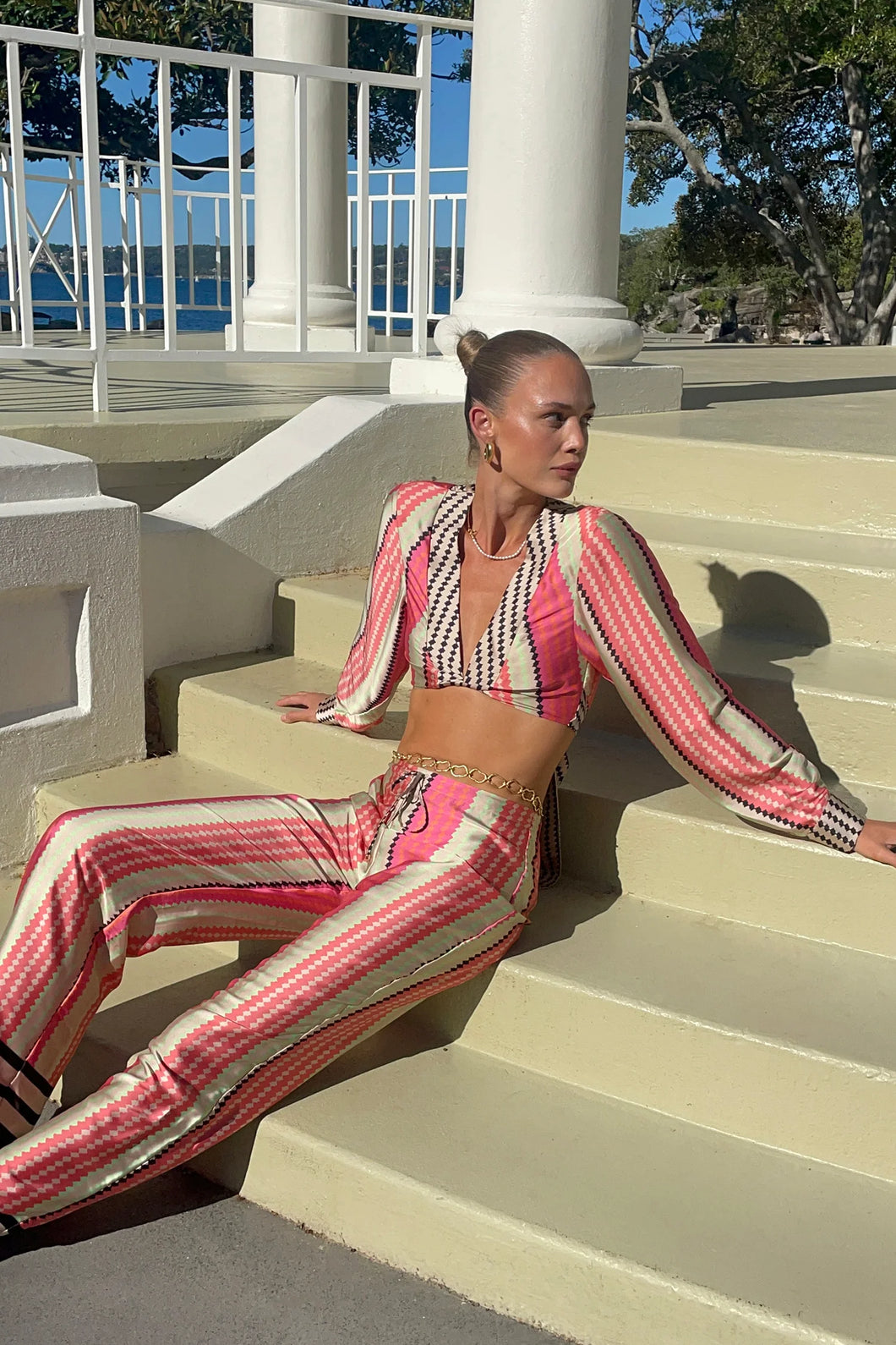 Justine Relaxed Pant Multi Diamond | HANSEN & GRETEL