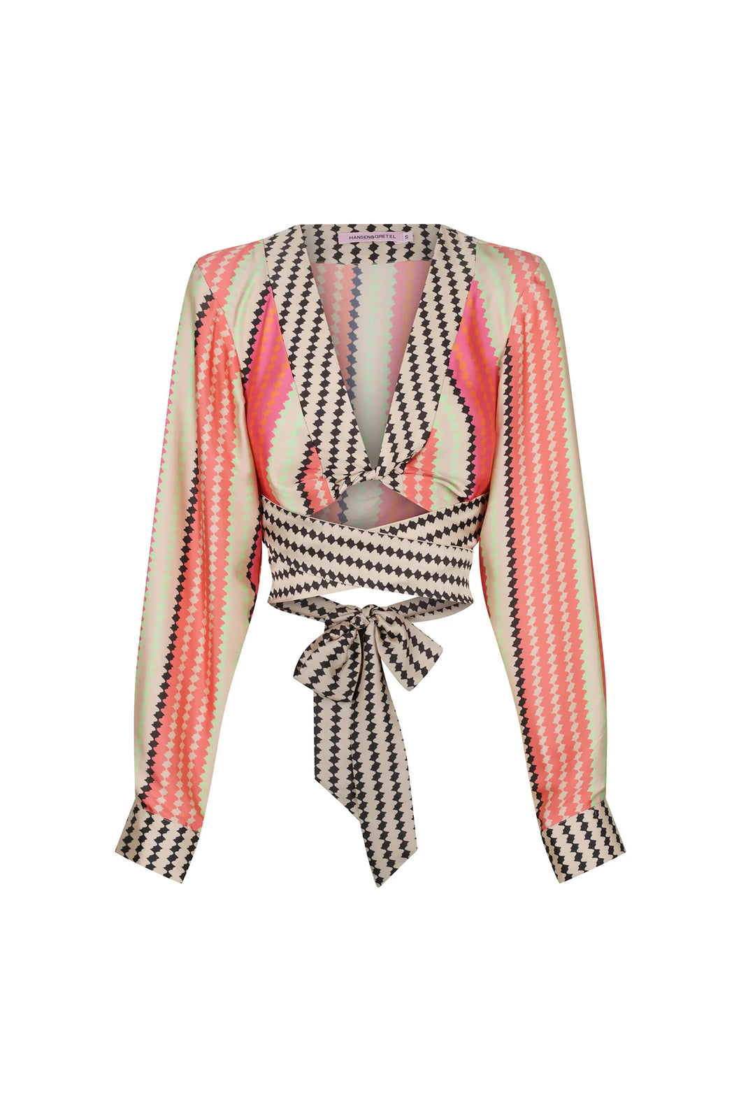 Sophia Cropped Shirt, Multi Diamond | HANSEN & GRETEL