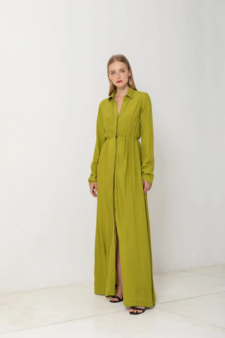 Long Sleeve Button Up Maxi Dress | S/W/F