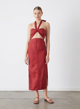 Load image into Gallery viewer, Danielle Linen Embroidered Midi Dress | Joslin Studio