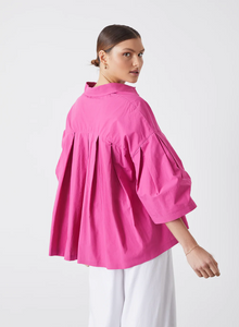 Clara Organic Cotton Smock Shirt, Pink | JOSLIN Studio