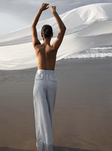 Load image into Gallery viewer, Fleur Linen Canvas Palazzo Pants, Moon | JOSLIN Studio