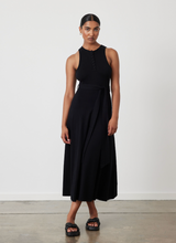 Load image into Gallery viewer, Isabel Organic Cotton Cashmere Knit Midi Dress, Black | Joslin