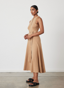 Isabel Organic Cotton Cashmere Knit Midi Dress, Tobacco| Joslin