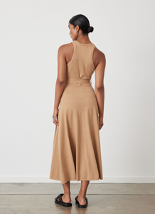 Isabel Organic Cotton Cashmere Knit Midi Dress, Tobacco| Joslin