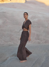 Load image into Gallery viewer, Sophia Silk Cotton Palazzo Pant, Chocolate | Joslin Studio