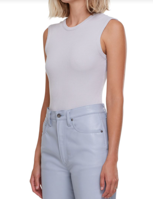 Sutton V Back Bodysuit, Soft Grey | AGOLDE