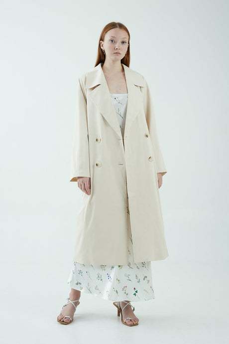 Time Again Relaxed Trench, Natural | THIRD FORM