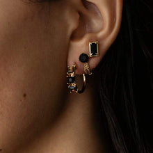Load image into Gallery viewer, Diana Gemstones Studs, Onyx - F &amp; H