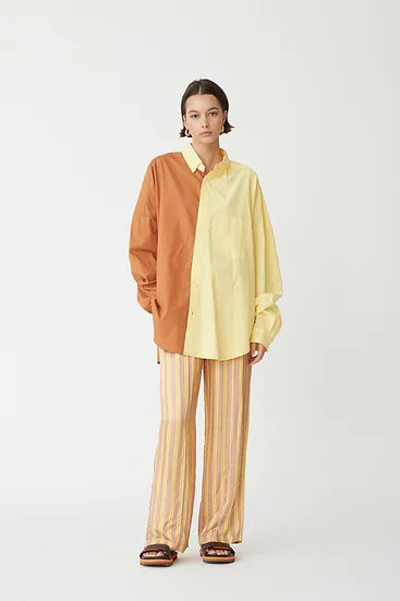 Henrietta Shirt in yellow and brown / Blanca