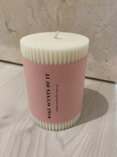 Load image into Gallery viewer, Ribbed Column Candle 10cm x 7cm - NATURAL