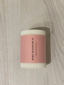 Ribbed Column Candle 10cm x 7cm - NATURAL