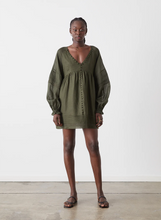 Load image into Gallery viewer, Lillian 4.0 Linen Ramie Smock Dress, Forest | Joslin Studio