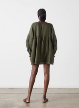 Load image into Gallery viewer, Lillian 4.0 Linen Ramie Smock Dress, Forest | Joslin Studio