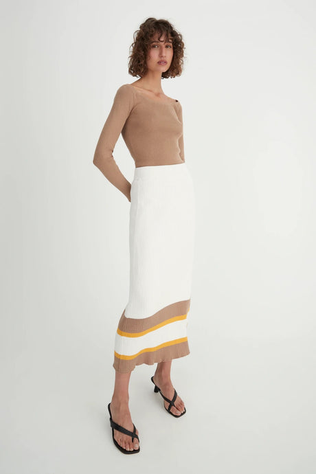 SHELBY KNIT TOP TAN  | Hansen & Gretal