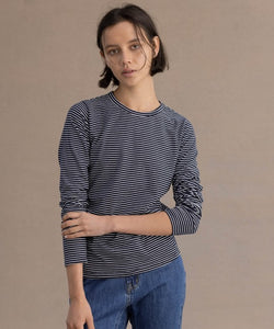 Milo L/S Top, Navy Stripe | Morrison
