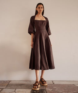 Sherri Linen Midi Dress, Augergine | Morrison