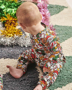 Christmas Party Organi LS Zip Romper / Kip & Co